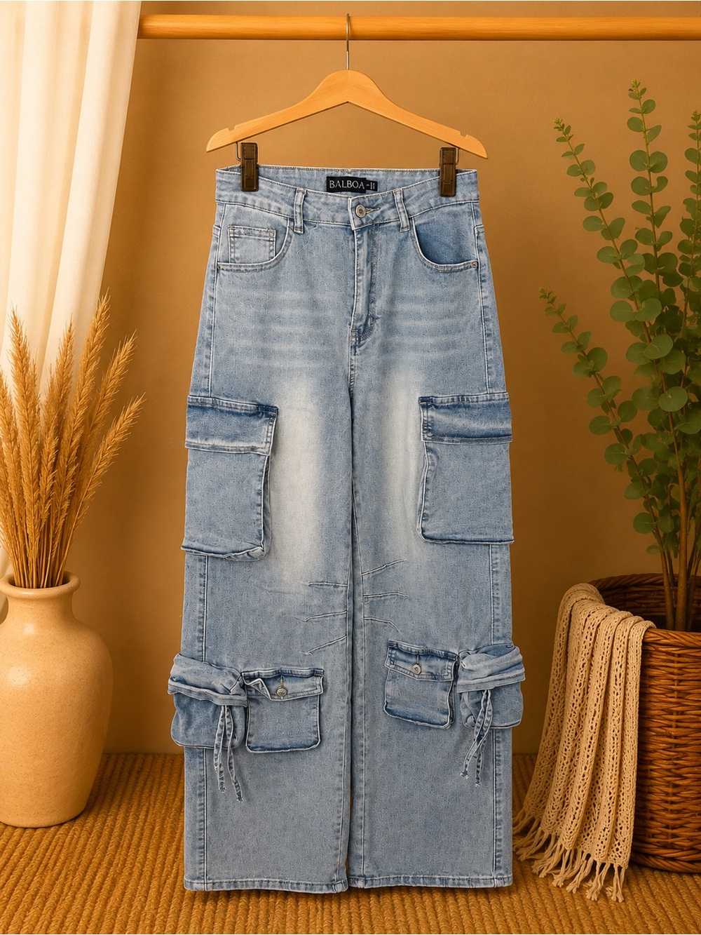 Balboa Light Blue Denim Skirt - Casual Button Front